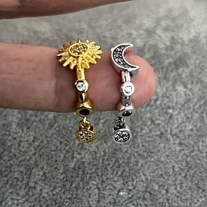 PANDORA Two-tone Sparkling Solar System Hoop Earrings